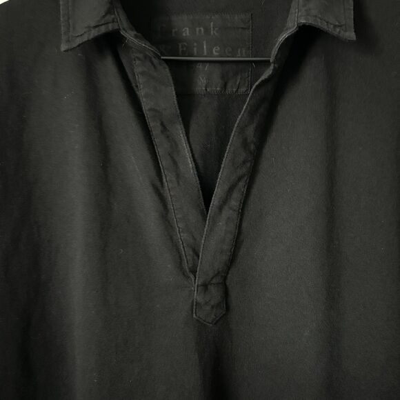 Frank & Eileen Patrick Popover Henley Heritage Jersey in Black Size Medium - Picture 3 of 6